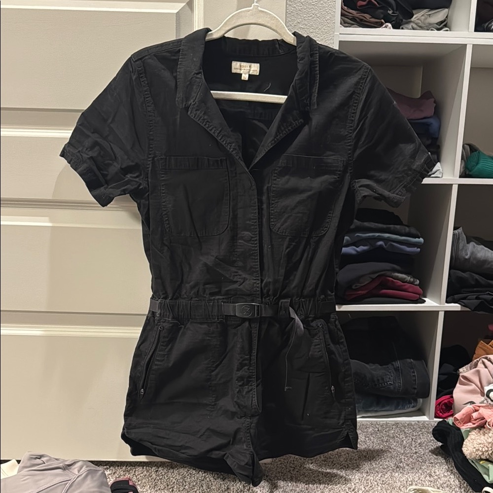 Black Short Sleeve Jumpsuit